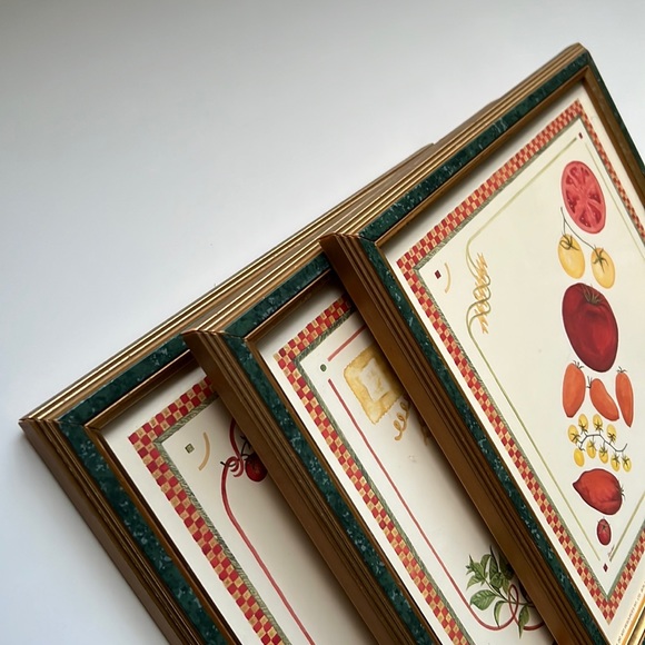 ✨ 1996 ART RESOURCES INT LTD -Set of 3 Framed Prints TOMATOES - HERBS - PASTA. - Picture 11 of 16